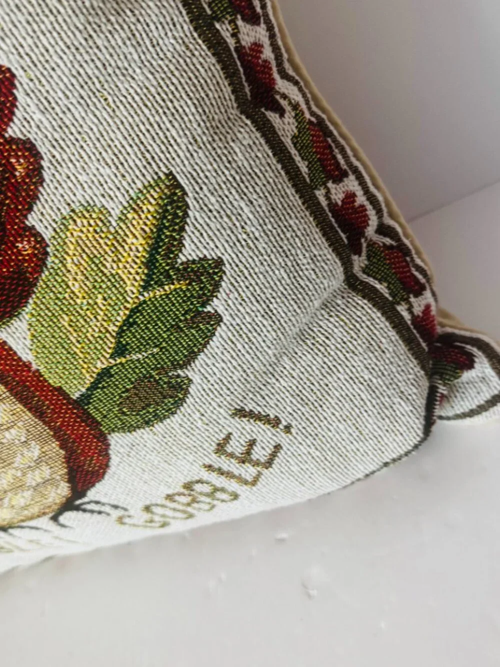 Turkey Gobble Gobble Woven Tapestry Throw Pillow 16x16